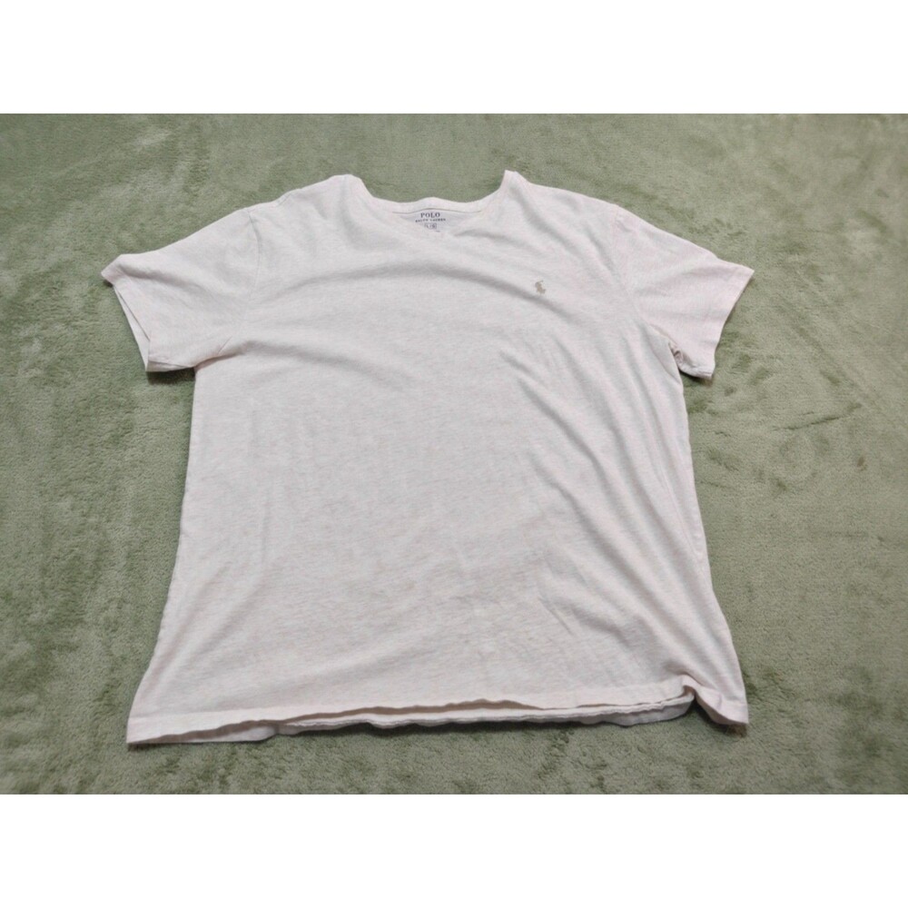 Polo Ralph Lauren T-Shirt Men Large Oatmeal Beige Crewneck Short Sleev